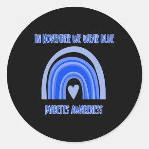 Diabetes T1d Awareness Monat Blauer Regenbogen Rib Runder Aufkleber