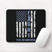 Diabetes T1d Sensibilisierungsmonat Flag Blue Ribb Mousepad (Mit Mouse)