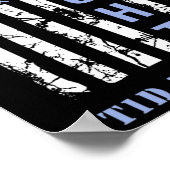 Diabetes T1d Sensibilisierungsmonat Flag Blue Ribb Poster (Ecke)