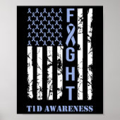 Diabetes T1d Sensibilisierungsmonat Flag Blue Ribb Poster (Vorne)
