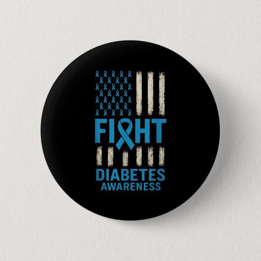 Diabetes - T1d T2d unterstützt USA Button (Vorderseite)