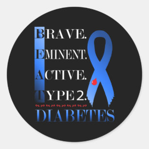 Diabetes-T-Shirt Typ 2 Diabetes-Sensibilisierungsq Runder Aufkleber