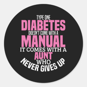 Diabetes Tante T1D Diabetiker Typ 1 Bewusstsein Fr Runder Aufkleber