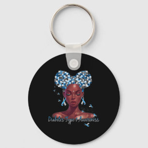 Diabetes Typ 1 Bewusstsein Blau und Grau Ribbon Gi Schlüsselanhänger