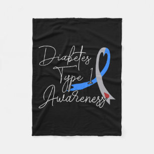 Diabetes Typ 1 Bewusstsein gibt blaues und graues Fleecedecke