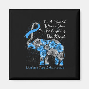 Diabetes Typ 1 Bewusstsein Sonnenblumen Elefant se Magnet