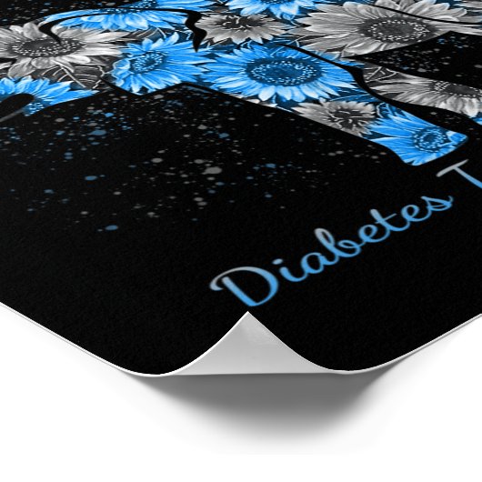 Diabetes Typ 1 Bewusstsein Sonnenblumen Elefant se Poster (Ecke)