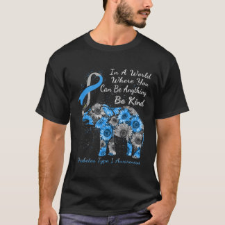 Diabetes Typ 1 Bewusstsein Sonnenblumen Elefant se T-Shirt