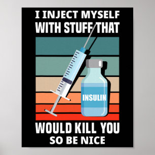 Diabetes Typ 1 Diabetes T1D I injizieren sich I Poster