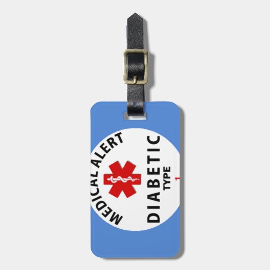 DIABETES-TYP 1 GEPÄCKANHÄNGER (Vorderseite vertikal)