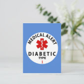 DIABETES TYP 1 POSTKARTE (Stehend Vorderseite)
