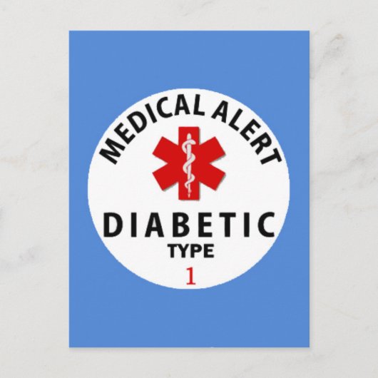 DIABETES TYP 1 POSTKARTE (Vorderseite)