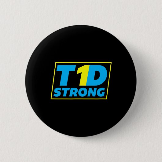 Diabetes Typ 1 starkes Bewusstsein Button (Vorderseite)