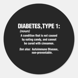 Diabetes Typ 1 T1D Diabetes Definition Runder Aufkleber