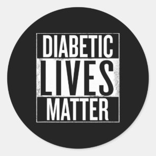 Diabetes Typ 1 und Typ 2 Runder Aufkleber