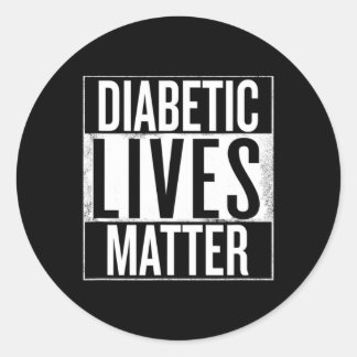 Diabetes Typ 1 und Typ 2 Runder Aufkleber