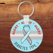 Diabetes Typ 1 Warnhinweis Schlüsselkette Sensibil Schlüsselanhänger (Vorderseite)