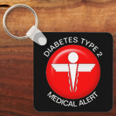 Diabetes Typ 2 Medical alert Schlüsselanhänger (Vorderseite)