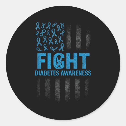 Diabetes - Unterstützung des medizinischen Krieger Runder Aufkleber (Vorderseite)