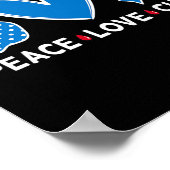 Diabetes Warrieness Blue Peace Liebe Heilung Fa Poster (Ecke)