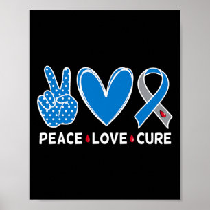 Diabetes Warrieness Blue Peace Liebe Heilung Fa Poster