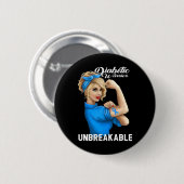 Diabetes Warrieness Insulin Diabetiker Typ 1 Button (Vorne & Hinten)
