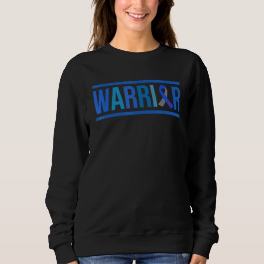 Diabetes Warrior Blue Gray Ribbon Diabetes Awarene Sweatshirt (Vorderseite)