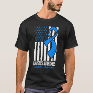Diabetes Warrior Blue Ribbon T1D Typ 1 Diabetes A T-Shirt