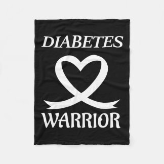 Diabetes Warrior Herz Ribbon Diabetiker Bewusstsei Fleecedecke