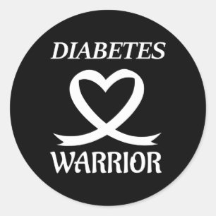 Diabetes Warrior Herz Ribbon Diabetiker Bewusstsei Runder Aufkleber
