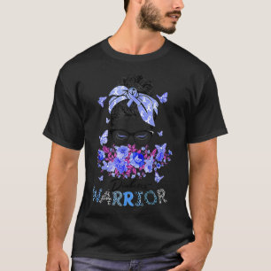 Diabetes Warrior T1D Messy Bun Hair Diabetes Aware T-Shirt