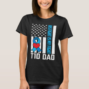 Diabetes Warrior T1D Vater American Flag Diabetes T-Shirt
