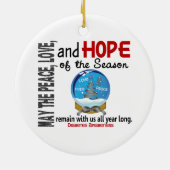 Diabetes-Weihnachten 3 Schnee-Kugel-Verzierungen Keramik Ornament (Hinten)