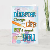Diabetes wird gut farbig Typografie Karte (Vorderseite)