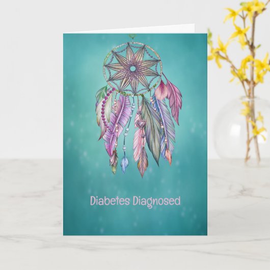 Diabetes wird gut mit Dreamcatcher Karte (Gelbe Blume)