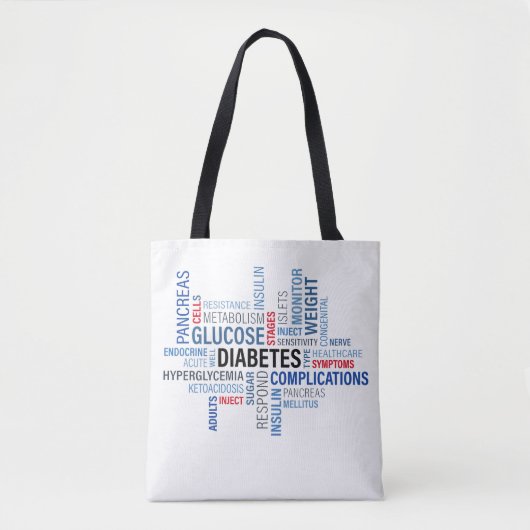 Diabetes Words-Tasche Tasche (Vorderseite)