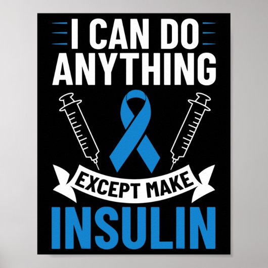 Diabetes-Zitate Diabetes Bekämpft T1D Diabetes Awa Poster (Vorne)