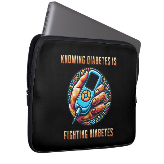 Diabetes zu wissen ist Diabetes zu bekämpfen Laptopschutzhülle (Vorne Rechts)