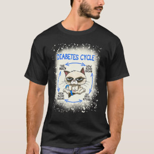 Diabetes-Zyklus Diabetes-Bewusstsein Katze T-Shirt