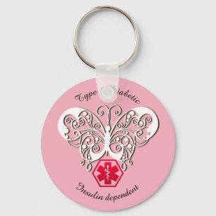 Diabetic Alert Type 1 or 2 Personalize Schlüsselanhänger