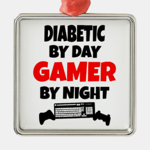 Diabetic Gamer Ornament Aus Metall