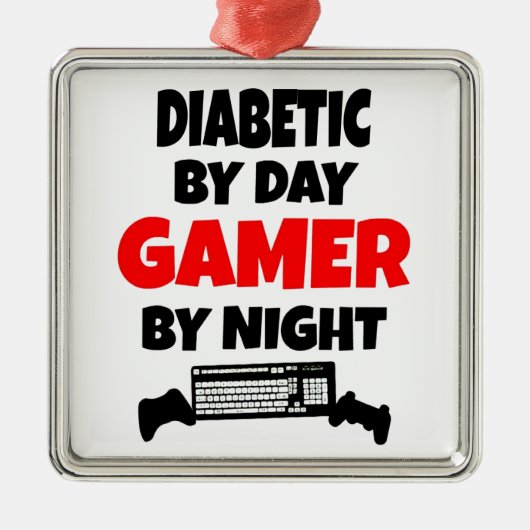 Diabetic Gamer Ornament Aus Metall (Vorne)