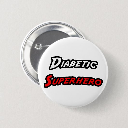 Diabetic Superhero Button (Vorne & Hinten)