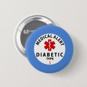 DIABETIES TYP 1 BUTTON (Vorne & Hinten)