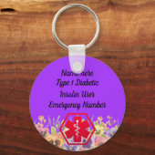 Diabetiker Bluthochdruck Personalisierter Typ 1 od Schlüsselanhänger (Vorderseite)