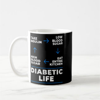 Diabetiker Lebenszyklus-Shirt Lustige Diabetes-Auf Kaffeetasse