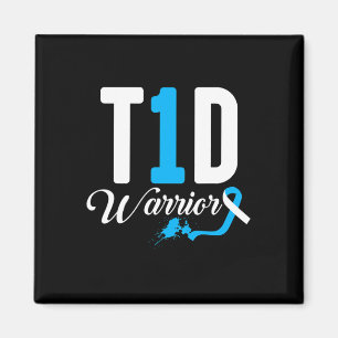 Diabetiker T1d Warrior Blue Ribbon Typ 1 Diabetes Magnet