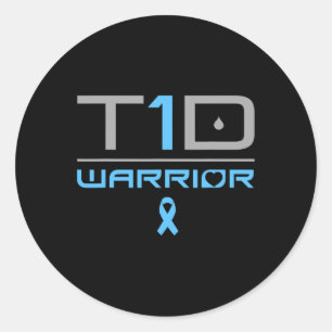 Diabetiker Typ-1 Diabetes Anführungszeichen T1d Runder Aufkleber