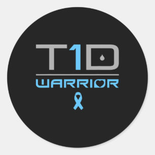 Diabetiker Typ-1 Diabetes Anführungszeichen T1d Runder Aufkleber