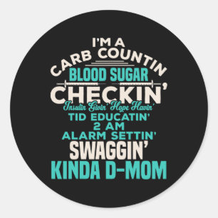 Diabetiker Typ 1 Diabetes-Sensibilisierung Mama Runder Aufkleber